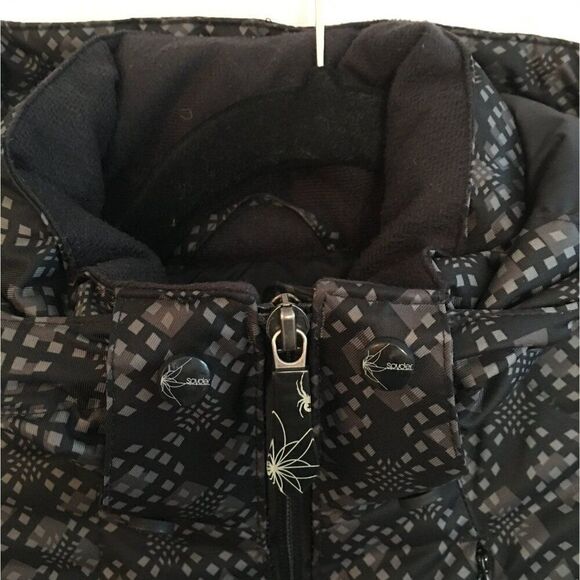 Spyder Boys Hooded Jacket Size 4 Black Patterned Insulated Winter Coat - Picture 4 of 10